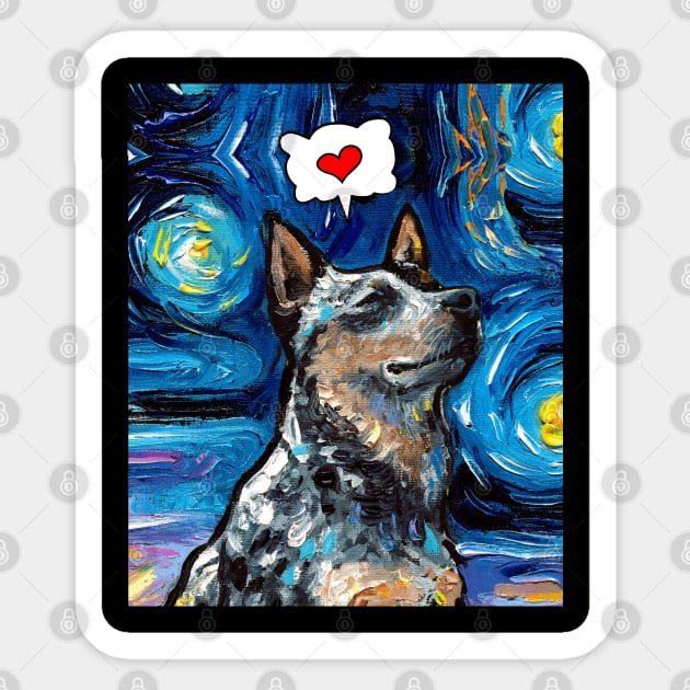 Blue Heeler Love Sticker by sagittariusgallery